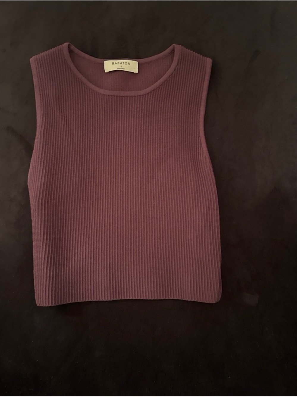 Babaton Sleeveless Ribbed Tank — Plum
